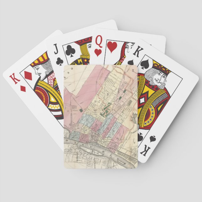 Vintage Map of Albany NY (1874) Playing Cards (Back)
