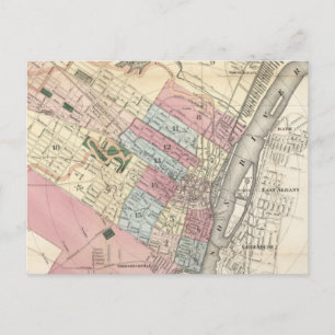 Vintage Map of Albany NY (1874) Postcard