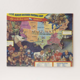 Vintage Map of American Football from the 1950s Jigsaw Puzzle