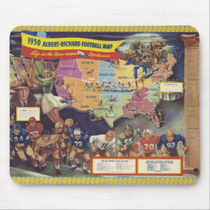 Vintage Map of American Football from the 1950s Mouse Mat