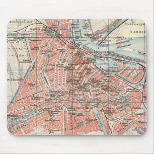 Vintage Map of Amsterdam (1905) (2) Mouse Mat