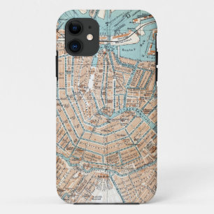 Vintage Map of Amsterdam (1905) iPhone 11 Case