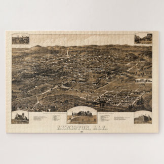 Vintage Map of Anniston, Alabama (1887) Jigsaw Puzzle