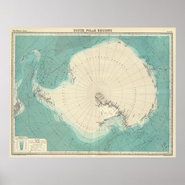 Vintage Map of Antarctica (1922) Poster (Front)
