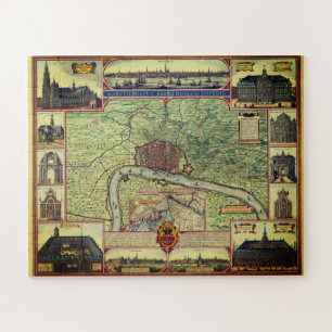 Vintage Map of Antwerp, Belgium Jigsaw Puzzle