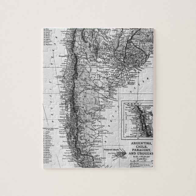Vintage Map of Argentina (1911) Jigsaw Puzzle (Vertical)