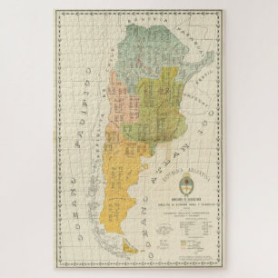 Vintage Map of Argentina (1918) Jigsaw Puzzle