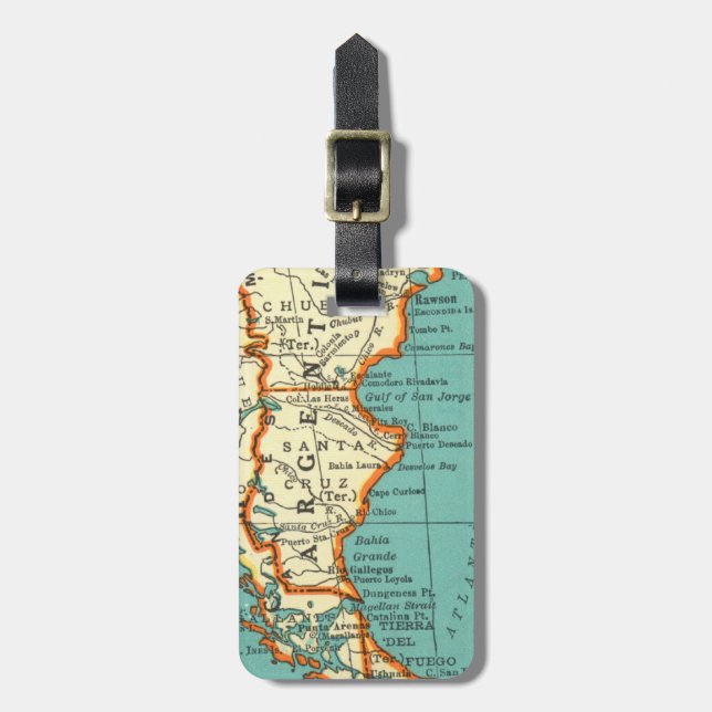 Vintage Map of ARGENTINA Luggage Tag (Front Vertical)