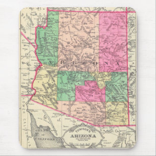 Vintage Map of Arizona (1881) Mouse Mat