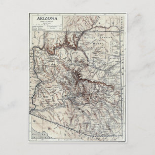 Vintage Map of Arizona (1911) Postcard