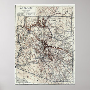 Vintage Map of Arizona (1911) Poster