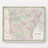 Vintage Map of Arkansas (1855)