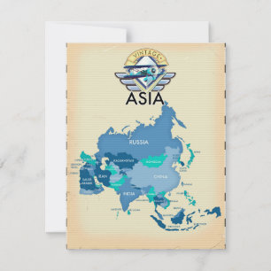 Vintage Map Of Asia
