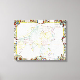 Vintage Map of Asia 1786 Canvas Print
