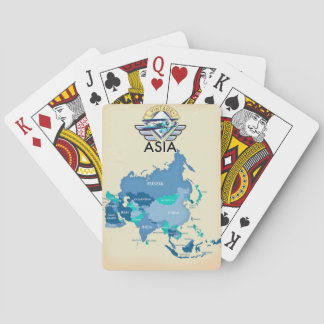 Vintage Map Of Asia Playing Cards