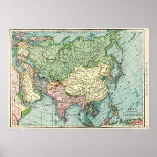 Vintage Map of Asia Poster