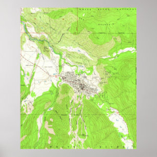 Vintage Map of Aspen Colorado (1960) Poster