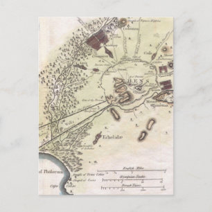 Vintage Map of Athens (1784) Postcard
