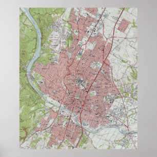 Vintage Map of Austin Texas (1955) Poster