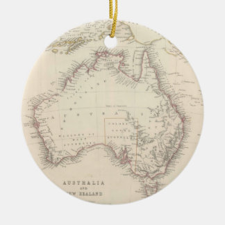 Vintage Map of Australia (1848) Ceramic Tree Decoration