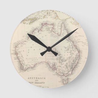 Vintage Map of Australia (1848) Round Clock