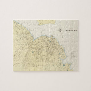 Vintage Map of Bar Harbour Maine (1897) Jigsaw Puzzle