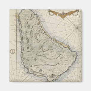 Vintage Map of Barbados (1758) Magnet