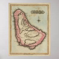 Vintage Map of Barbados (1823)