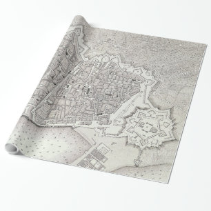 Vintage Map of Barcelona Spain (1806) Wrapping Paper