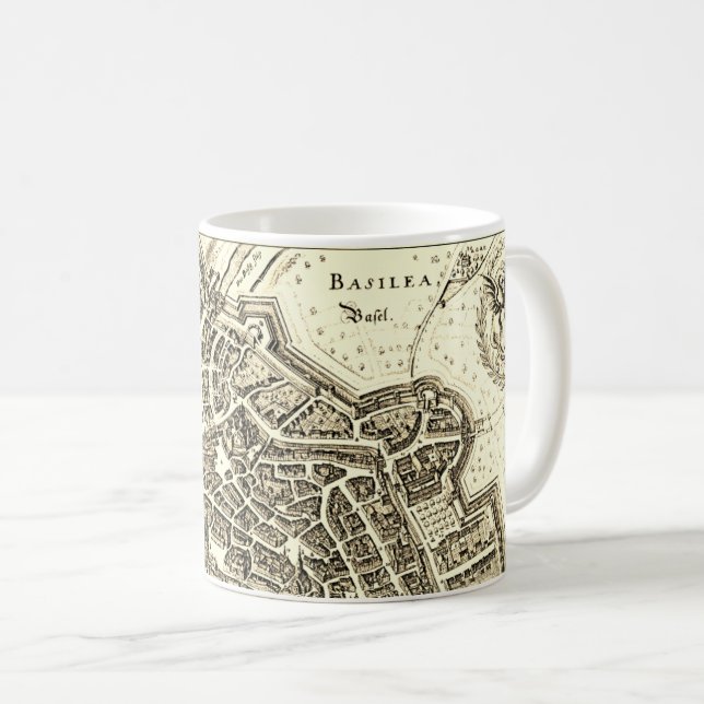 Vintage map of Basel (1642) Coffee Mug (Front Right)