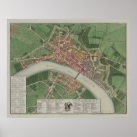 Vintage Map of Basel Switzerland (1876)