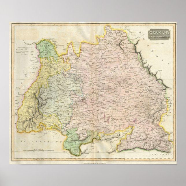 Vintage Map of Bavaria Germany (1814) Poster (Front)