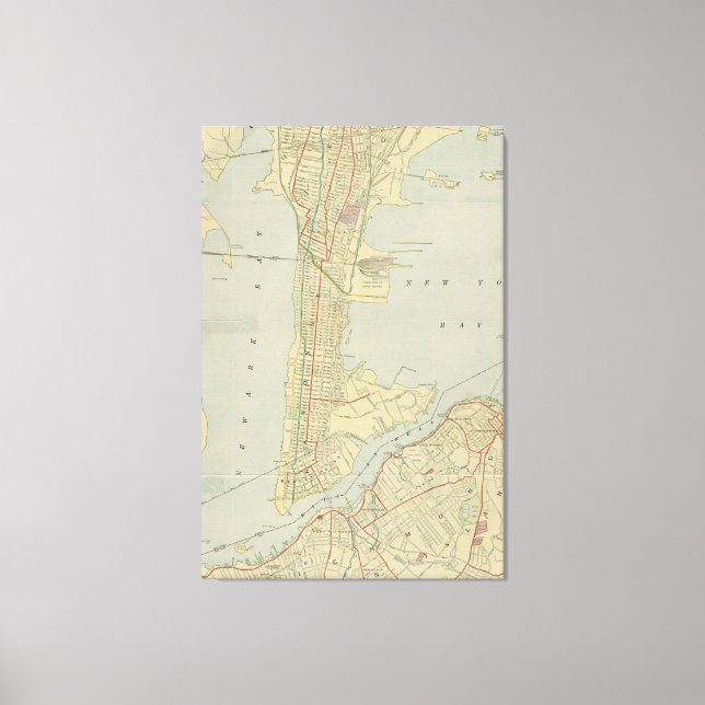 Vintage Map of Bayonne NJ (1912) Canvas Print (Front)