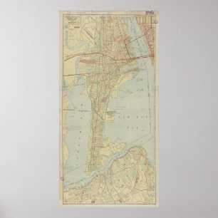 Vintage Map of Bayonne NJ (1912) Poster