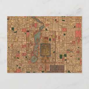 Vintage Map of Beijing China (1914) Postcard