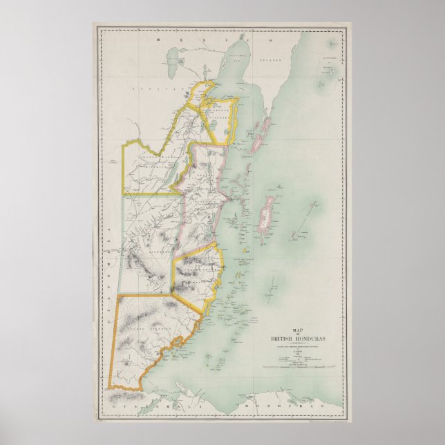 Vintage Map of Belise (1921) Poster (Front)