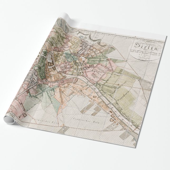 Vintage Map of Berlin (1811) Wrapping Paper (Unrolled)