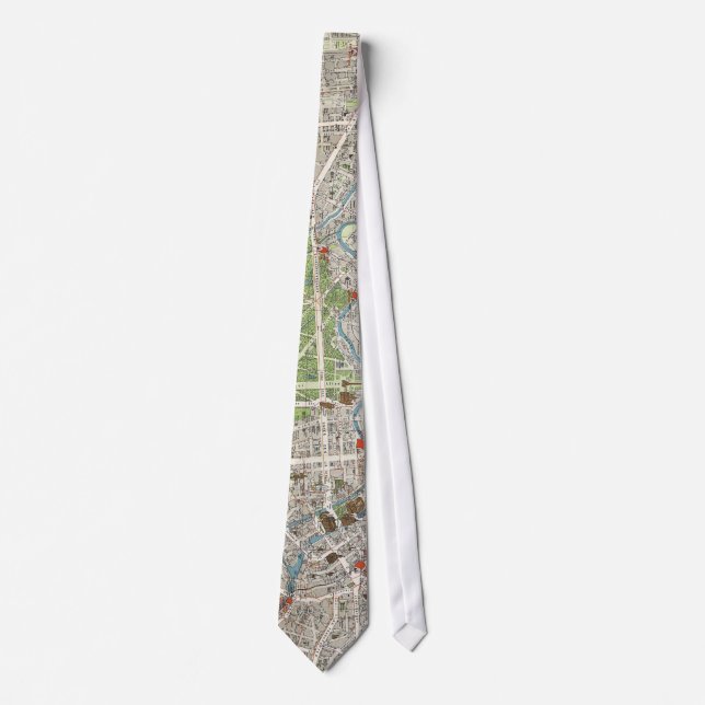 Vintage Map of Berlin Germany (1905) Tie (Front)