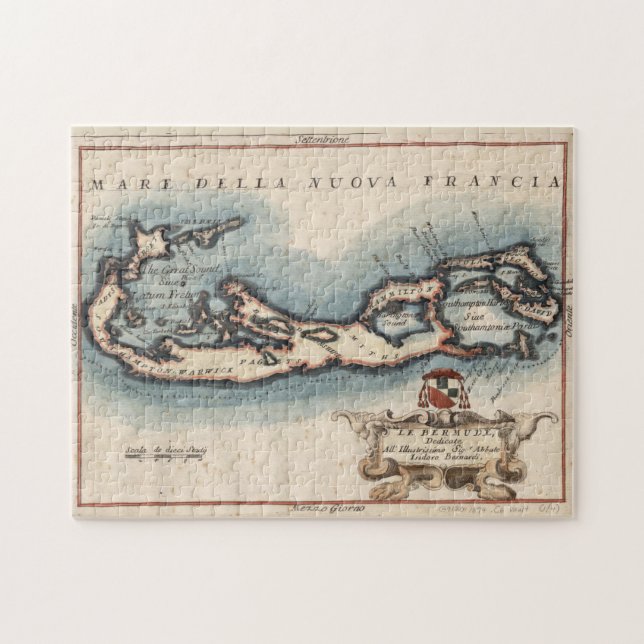 Vintage Map of Bermuda (1694) Jigsaw Puzzle (Horizontal)
