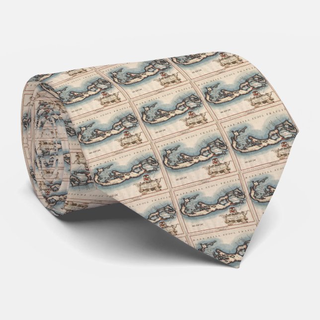 Vintage Map of Bermuda (1694) Tie (Rolled)