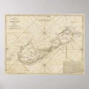 Vintage Map of Bermuda (1788) Poster