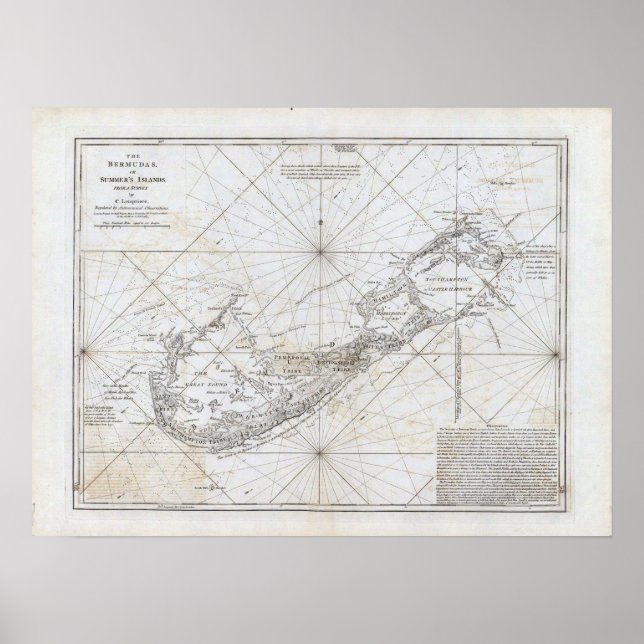 Vintage Map of Bermuda Poster (Front)