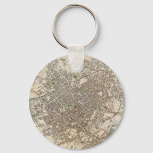 Vintage Map of Birmingham England (1839) Key Ring