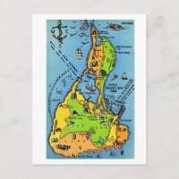 Vintage Map of Block Island 