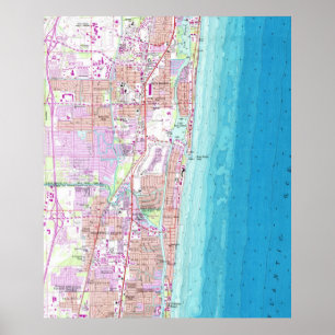 Vintage Map of Boca Raton Florida (1962) Poster