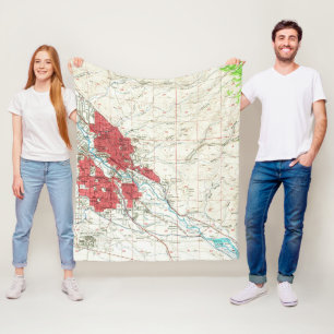 Vintage Map of Boise Idaho (1954) Fleece Blanket