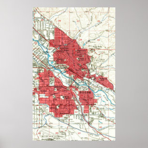 Vintage Map of Boise Idaho (1954) Poster