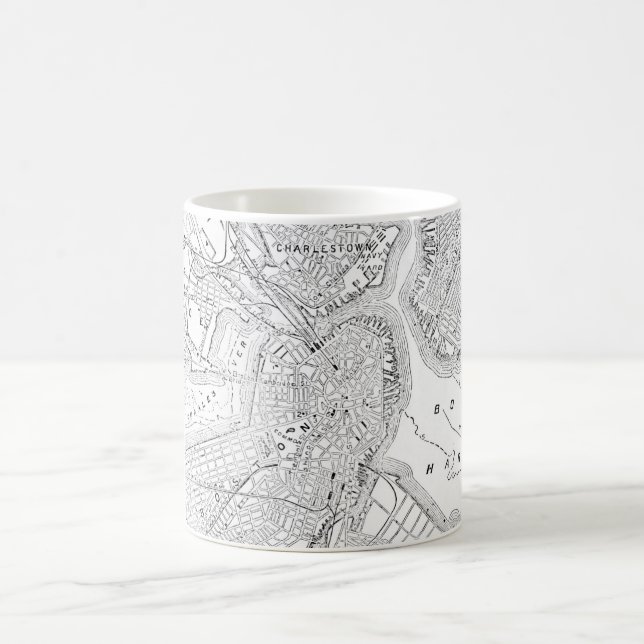 Vintage Map of Boston (1878) Coffee Mug (Center)