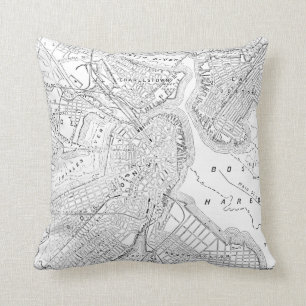 Vintage Map of Boston (1878) Cushion