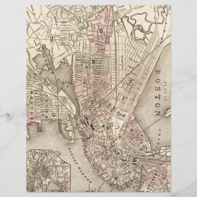 Vintage Map of Boston (1880) (Front)